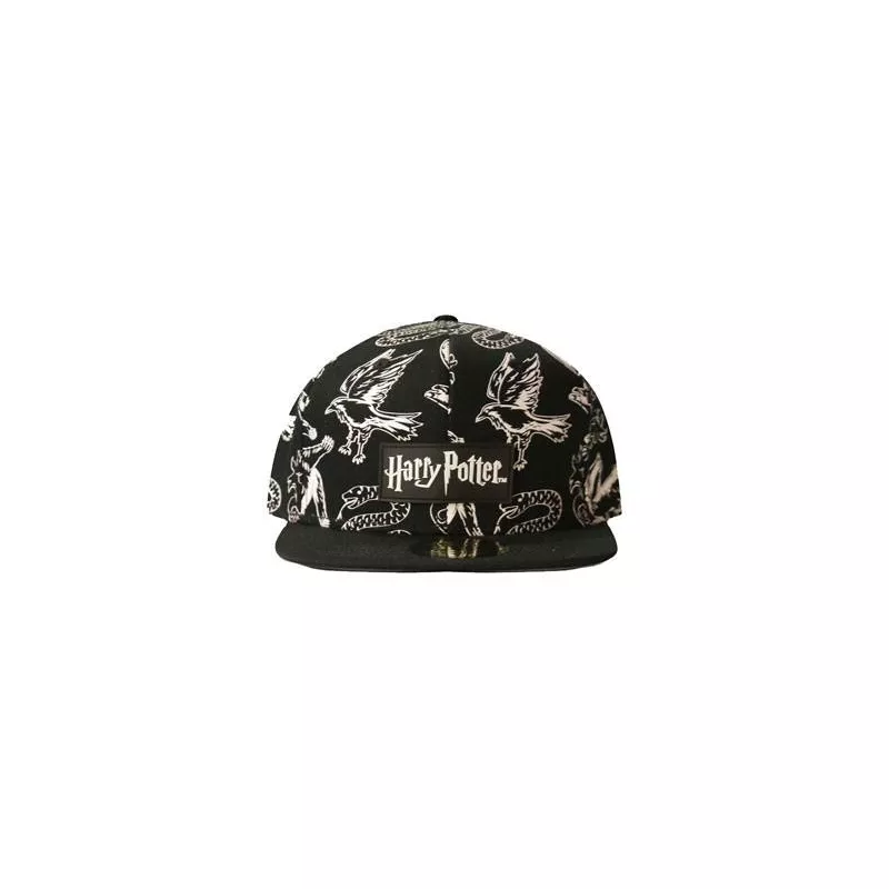 Harry Potter Heraldic Animals Black & White Snapback Cap