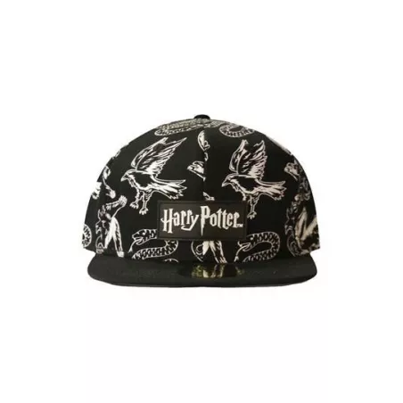 Harry Potter Heraldic Animals Black & White Snapback Cap